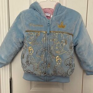Disney Princess Blue & Pink Fleece Jacket. Washed, Never Worn. 3T.